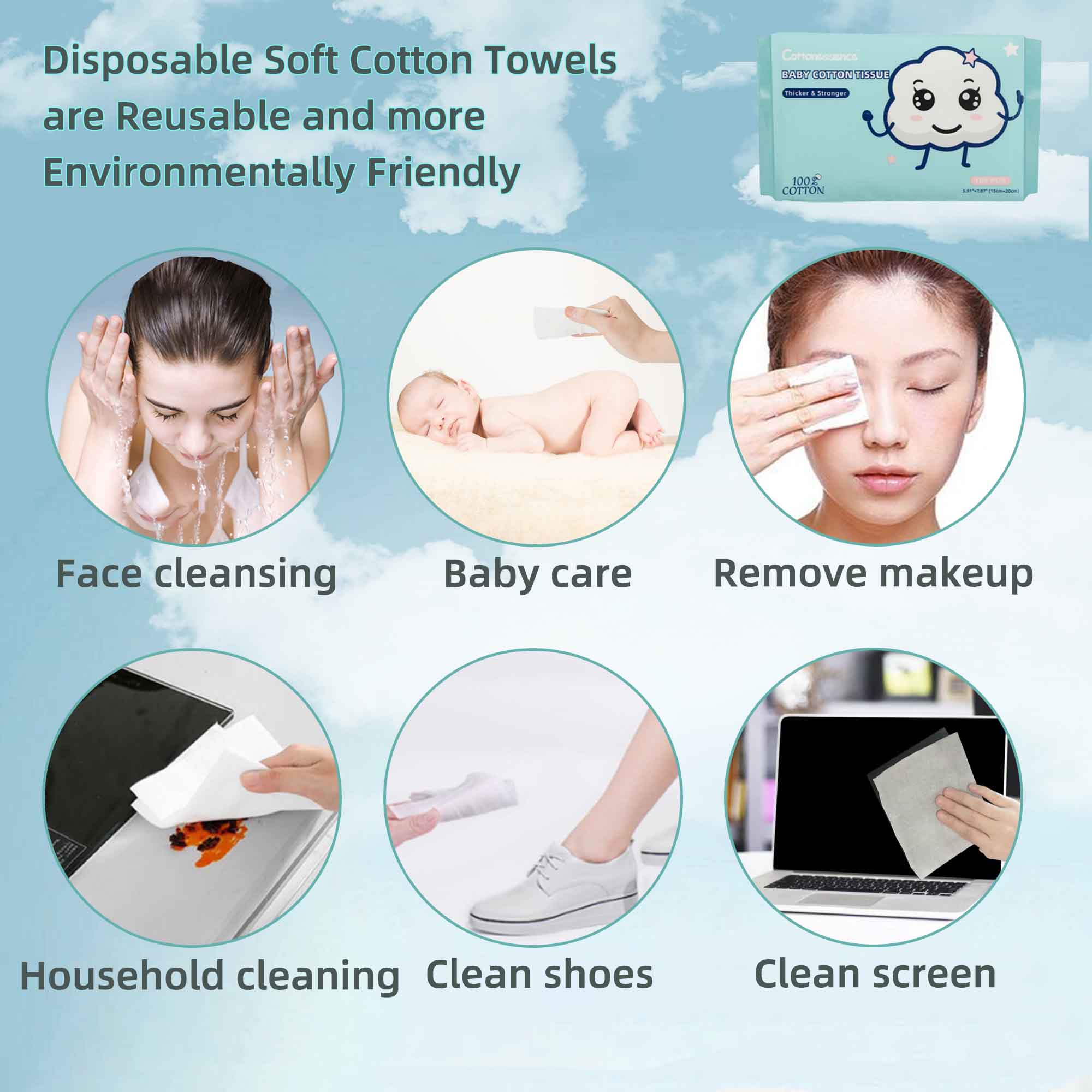Disposable Cotton Soft Wipes